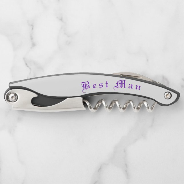 Elegant Violets Wedding Party Gift Corkscrew (Front)
