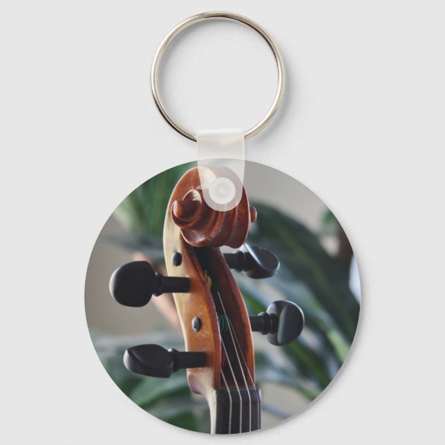 Elegant Violin Scroll Keychain (Front)