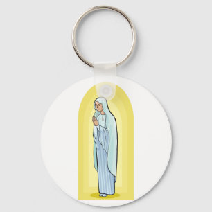 Elegant Virgin Mary Catholic Religious Keychain