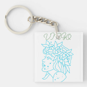 Elegant Virgo Zodiac Sign Astrology Gift  Keychain