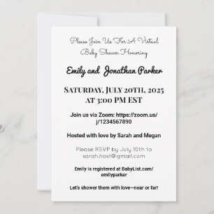 Elegant Virtual Baby Shower Invitation