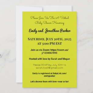 Elegant Virtual Baby Shower Invitation