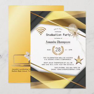 Elegant Virtual Graduation Party Certificate Invitation