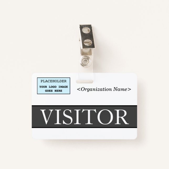 Elegant "VISITOR" Badge (Front with Clip)