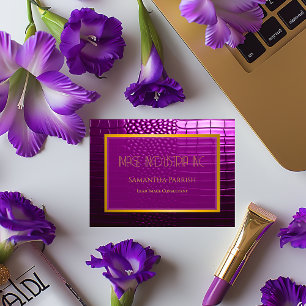Elegant Vivid Purple Faux Crocodile Business Card
