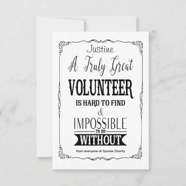 Elegant volunteer appreciation week thank you  card (Front)
