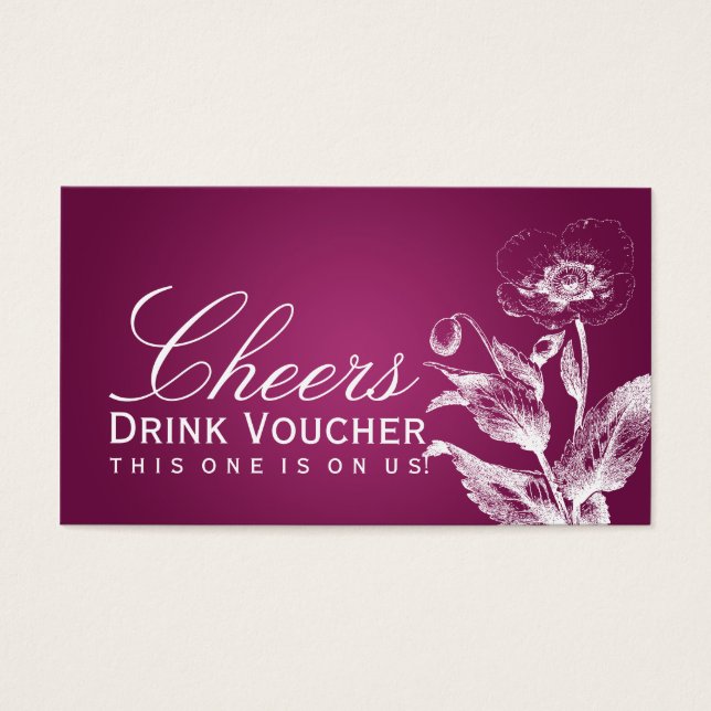 Élégant Voucher Boisson Pavot Pink Berry (Devant)