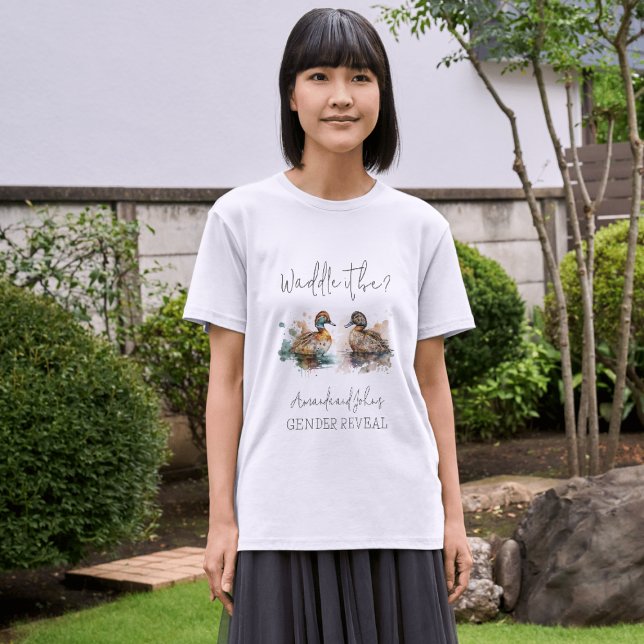 Elegant Waddle It Be Duck Gender Reveal Decor T-Shirt (Creator Uploaded)