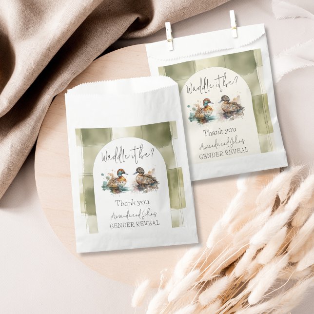 Elegant Waddle It Be Mallard Duck Gender Reveal Favour Bag (Creator Uploaded)