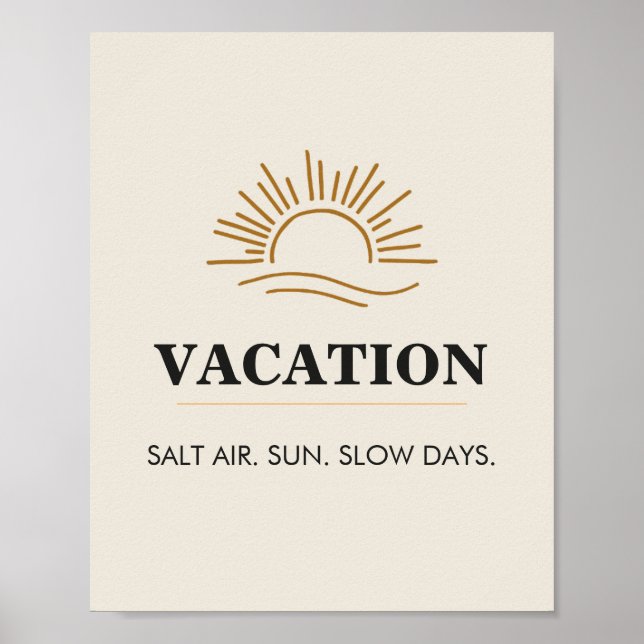 Elegant Wall Art Poster | vacation (Front)