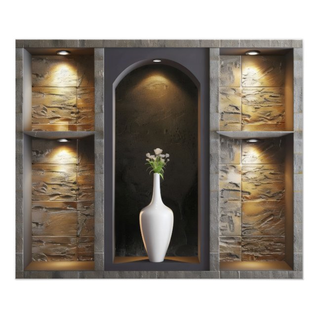 Elegant Wall Fake Shelves Photo Print (Front)