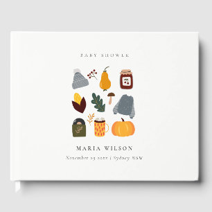 Elegant Warm Cozy Autumn Essential Baby Shower Guest Book