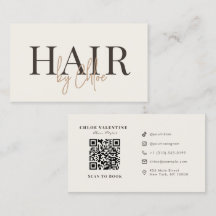Elegant Warm Cream Beige Salon QR Code Media