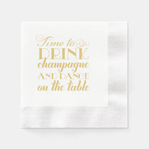 Elegant Warm Gold Champagne Dance Wedding Napkin