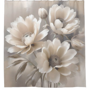 Elegant Warm Gray Cream Modern Farmhouse Floral