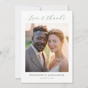 Elegant Warm Minimalist Photo Thank You Card