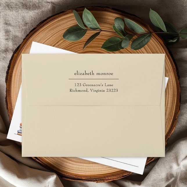 Elegant Warm Oat Return Address Envelope (Creator Uploaded)