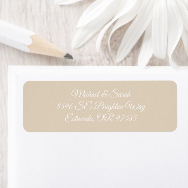 Elegant Warm Sand Return Address (Insitu)