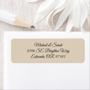 Elegant Warm Sand Return Address