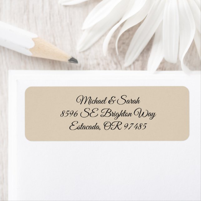 Elegant Warm Sand Return Address (Insitu)