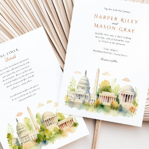 Elégant Washington D.C. Invitation à un mariage hi
