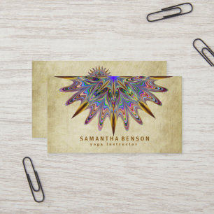 Elegant Water Color Lotus Flower Logo Yoga Busines Business Card