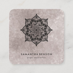 Elegant Water Color Lotus Flower Logo Yoga Busines Square Business Card