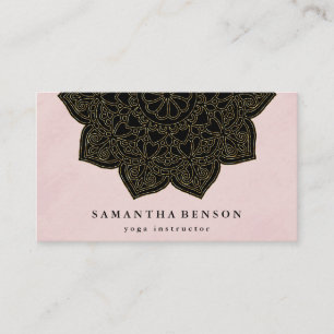Elegant Water Color Lotus Flower Logo Yoga Business Card