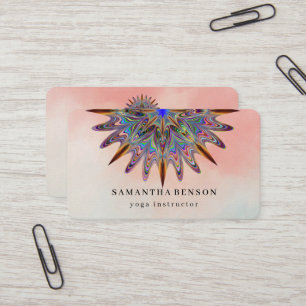 Elegant Water Colour Lotus Flower Logo Yoga Busine Business Card