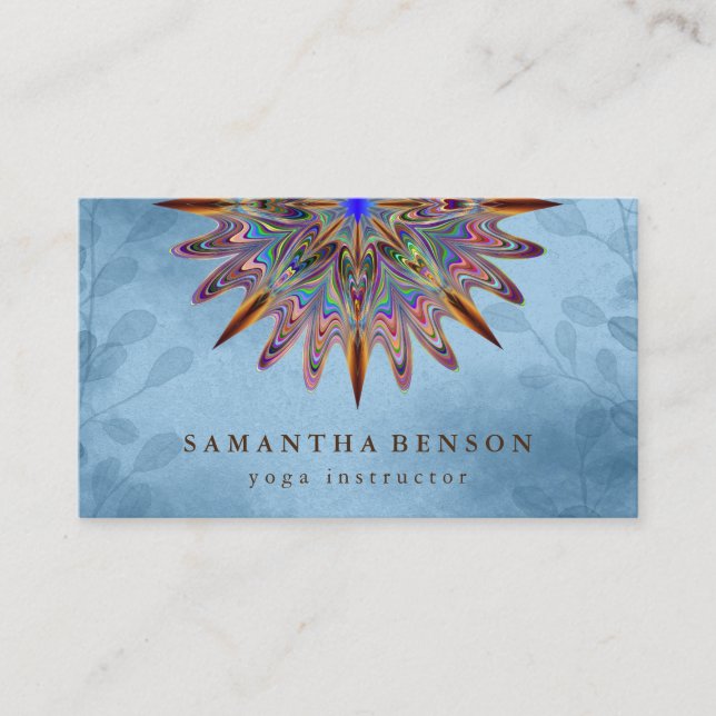 Elegant Water Colour Lotus Flower Logo Yoga Business Card (Front)