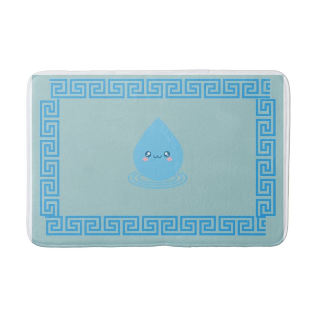  Elegant Water Drop Bath Mat with Chinese Border (Front)
