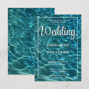 Elegant water lake ocean destination Wedding Invitation