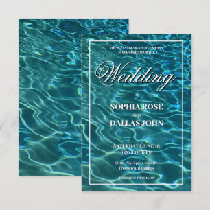 Elegant water lake ocean destination Wedding Invitation