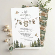 Elegant Watercolor A little Hunter Baby Shower