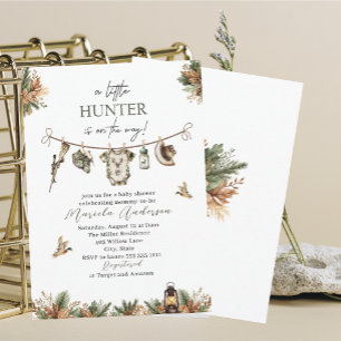 Elegant Watercolor A little Hunter Baby Shower Invitation