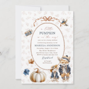 Elegant Watercolor A little pumpkin is Invitation