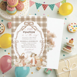 Elegant Watercolor A little pumpkin is Invitation