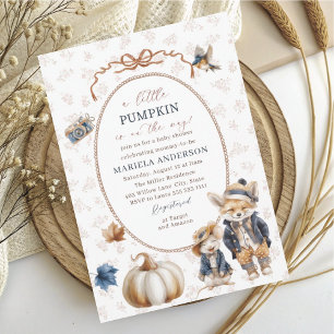 Elegant Watercolor A  little pumpkin is Invitation