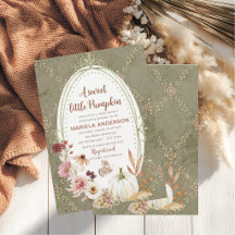 Elegant Watercolor A sweet little pumpkin boho  Ba