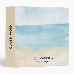 Elegant Watercolor Abstract Pattern Personalized Binder