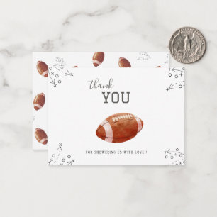 Elegant Watercolor american football boy  Baby sho Card