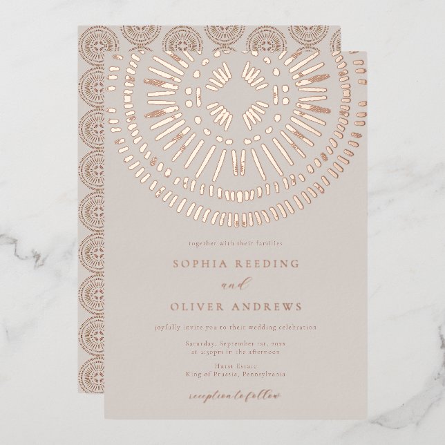 Elegant Watercolor Art Deco Tropical Wedding  (Front/Back)