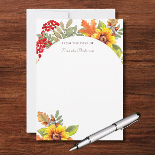 Elegant Watercolor Autumn Floral Card