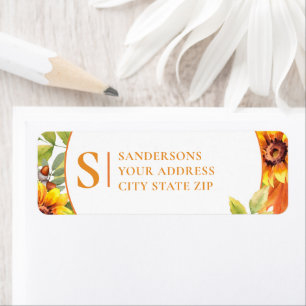 Elegant Watercolor Autumn Floral Monogrammed