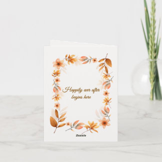 Elegant watercolor autumn floral wedding invitation