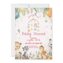 Elegant Watercolor Baby Shower Invitation wit