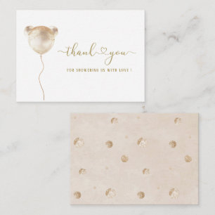 Elegant Watercolor Bear Birthday thank you baby Card