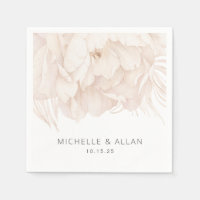 Elegant watercolor beige peony-garden wedding