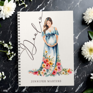 Elegant Watercolor  Birth & Postpartum Doula Notebook