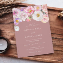 Elegant Watercolor Bloom Dusty Pink Wedding
